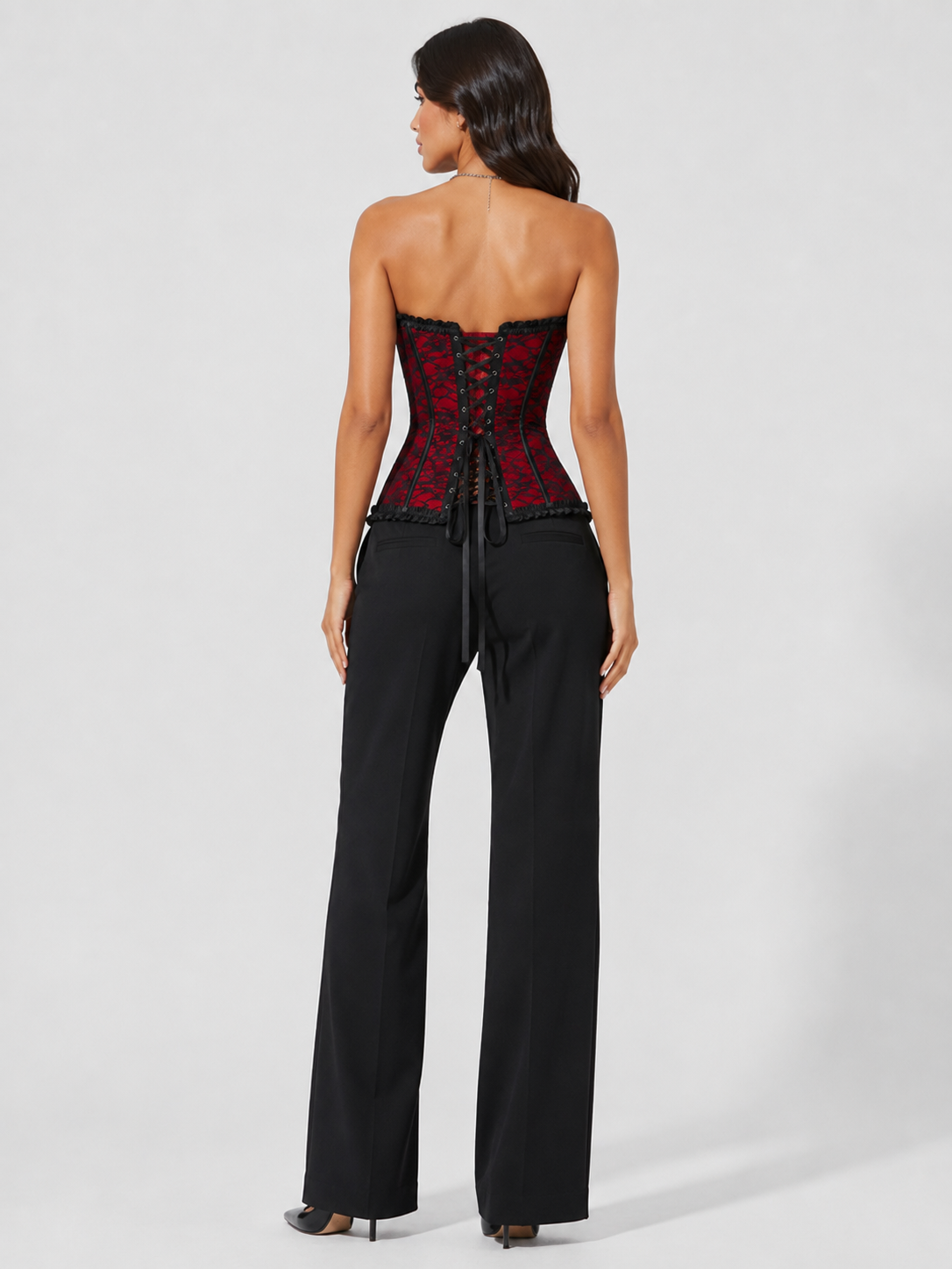 Corset Noir Et Rouge Bustier