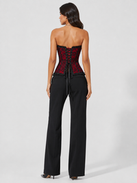 Corset Noir Et Rouge Bustier