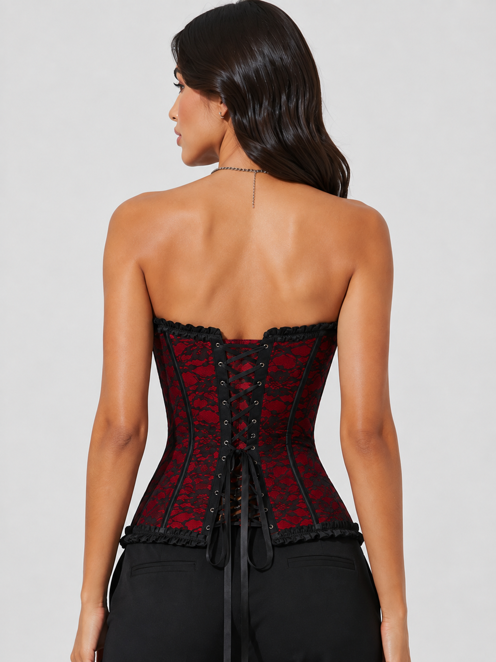 Corset Noir Et Rouge Bustier