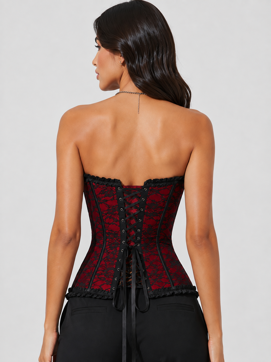 Corset Noir Et Rouge Bustier