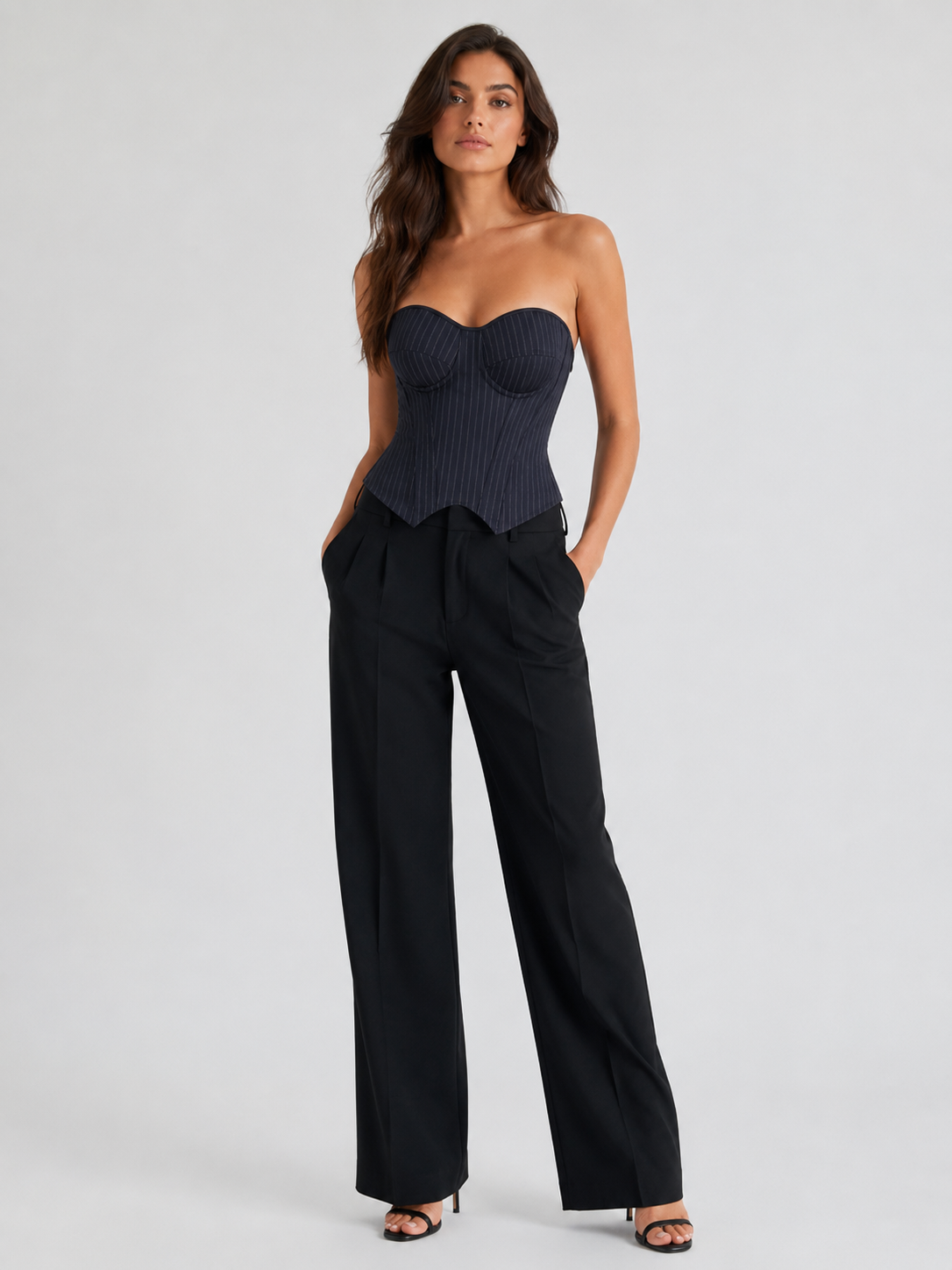 Bustier Femme Corset Bleu