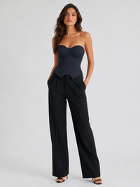 Bustier Femme Corset Bleu