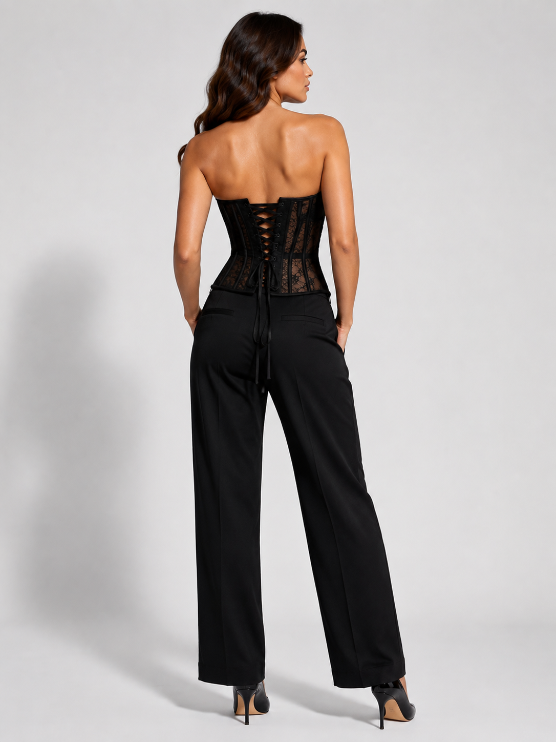 Corset Femme Noir Dentelle