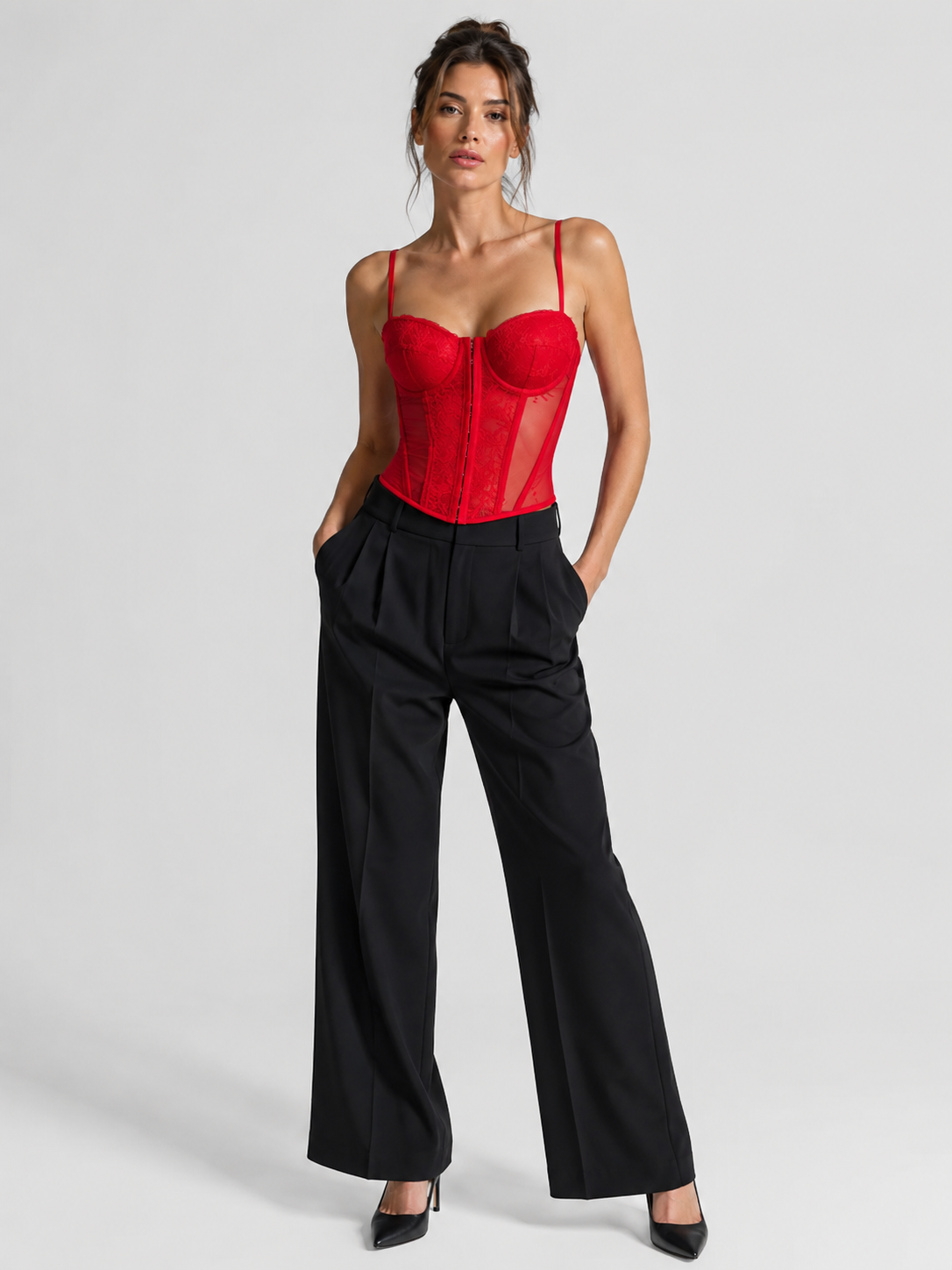 Corset Dentelle Rouge