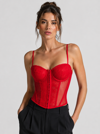 Corset Dentelle Rouge