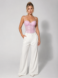 Corset Dentelle Femme Rose