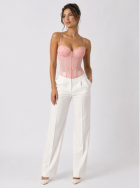 Haut Corset Dentelle Rose