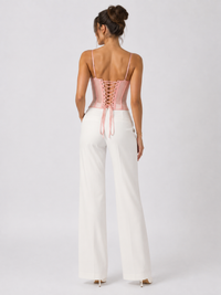 Haut Corset Dentelle Rose