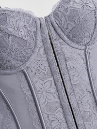 Haut Corset Dentelle Gris