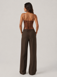 Corset Bustier Dentelle Marron