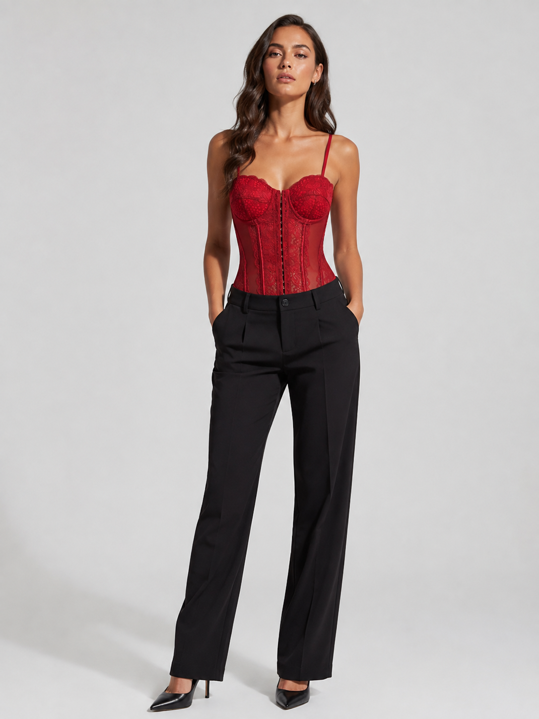 Corset Rouge Dentelle