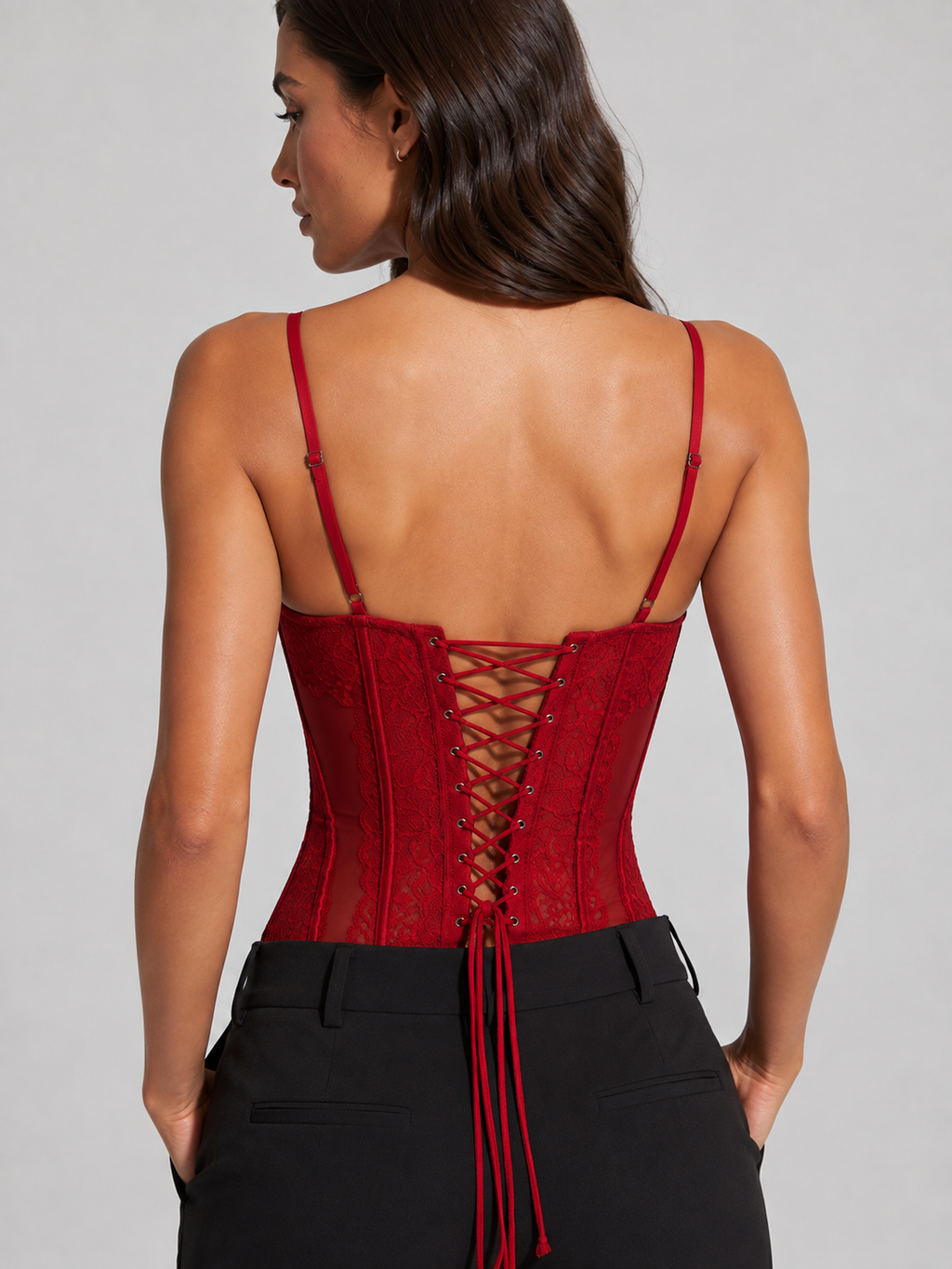Corset Rouge Dentelle