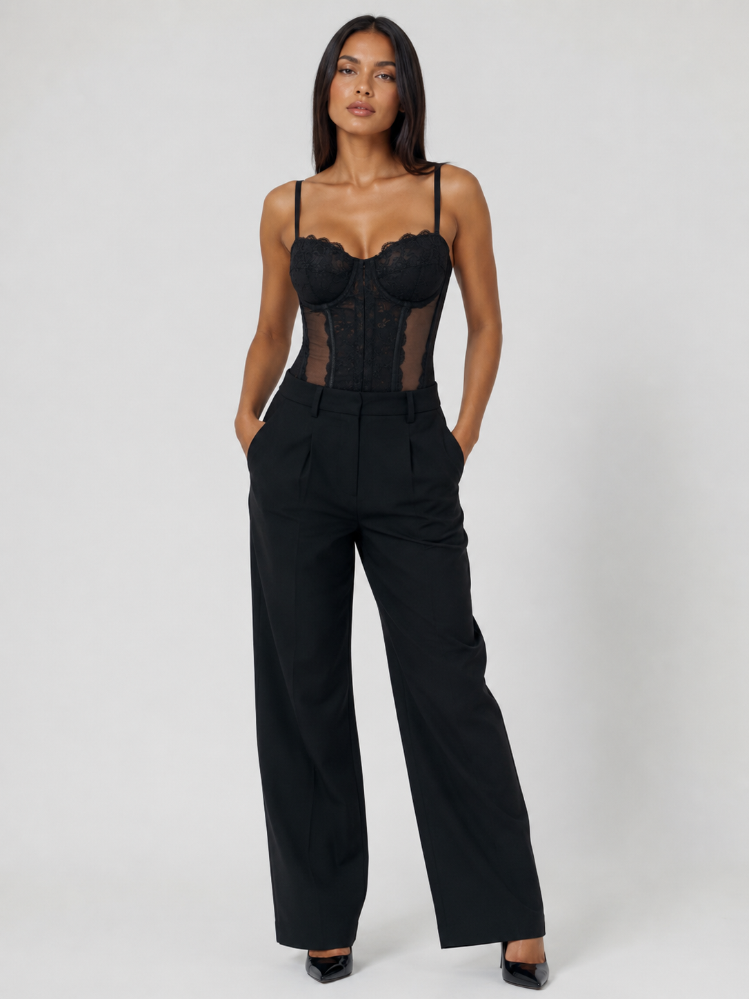 Corset En Dentelle Noir