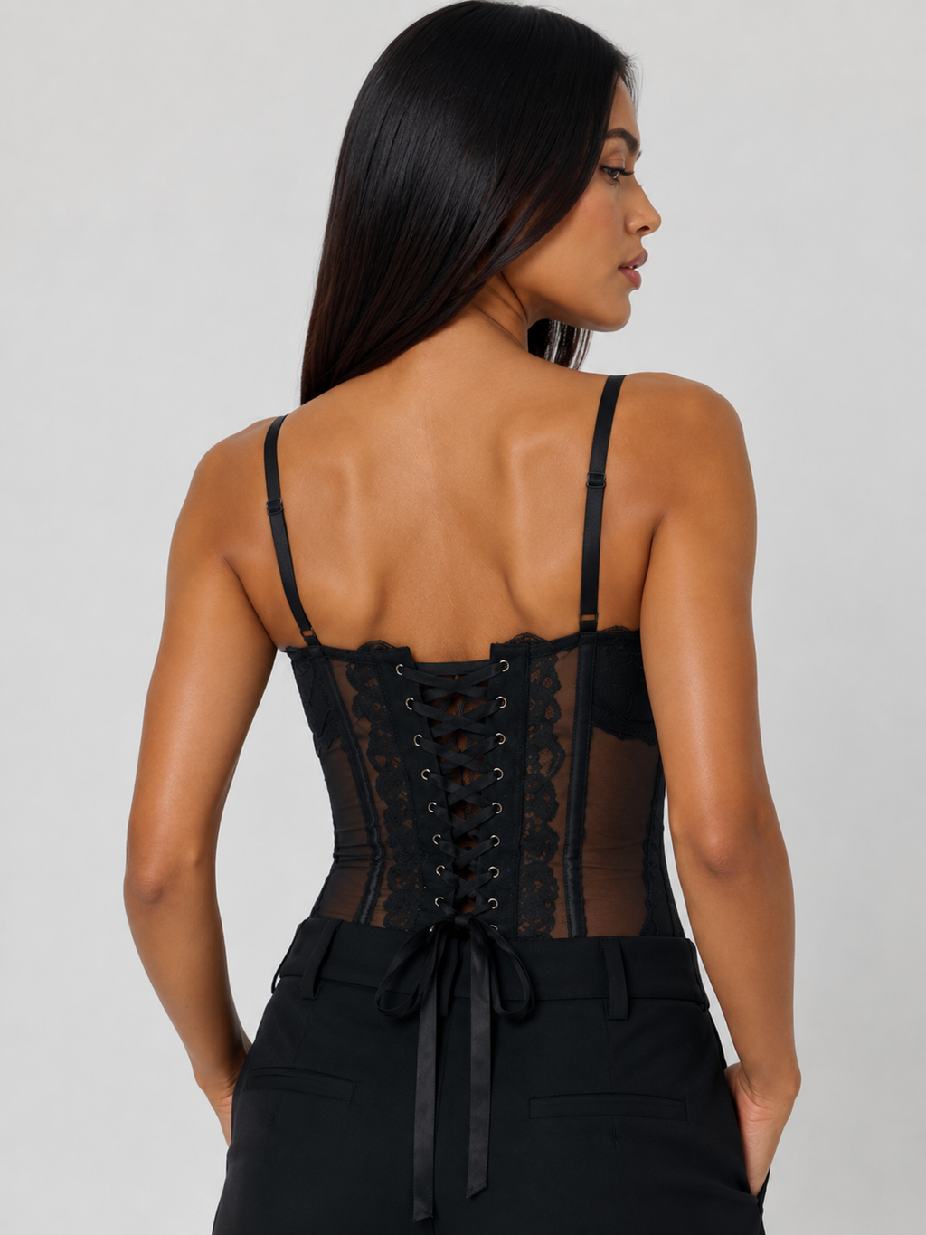 Corset En Dentelle Noir