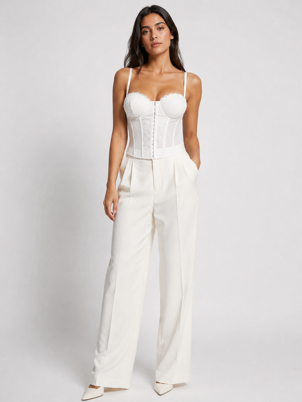 Corset Bustier Dentelle Blanc