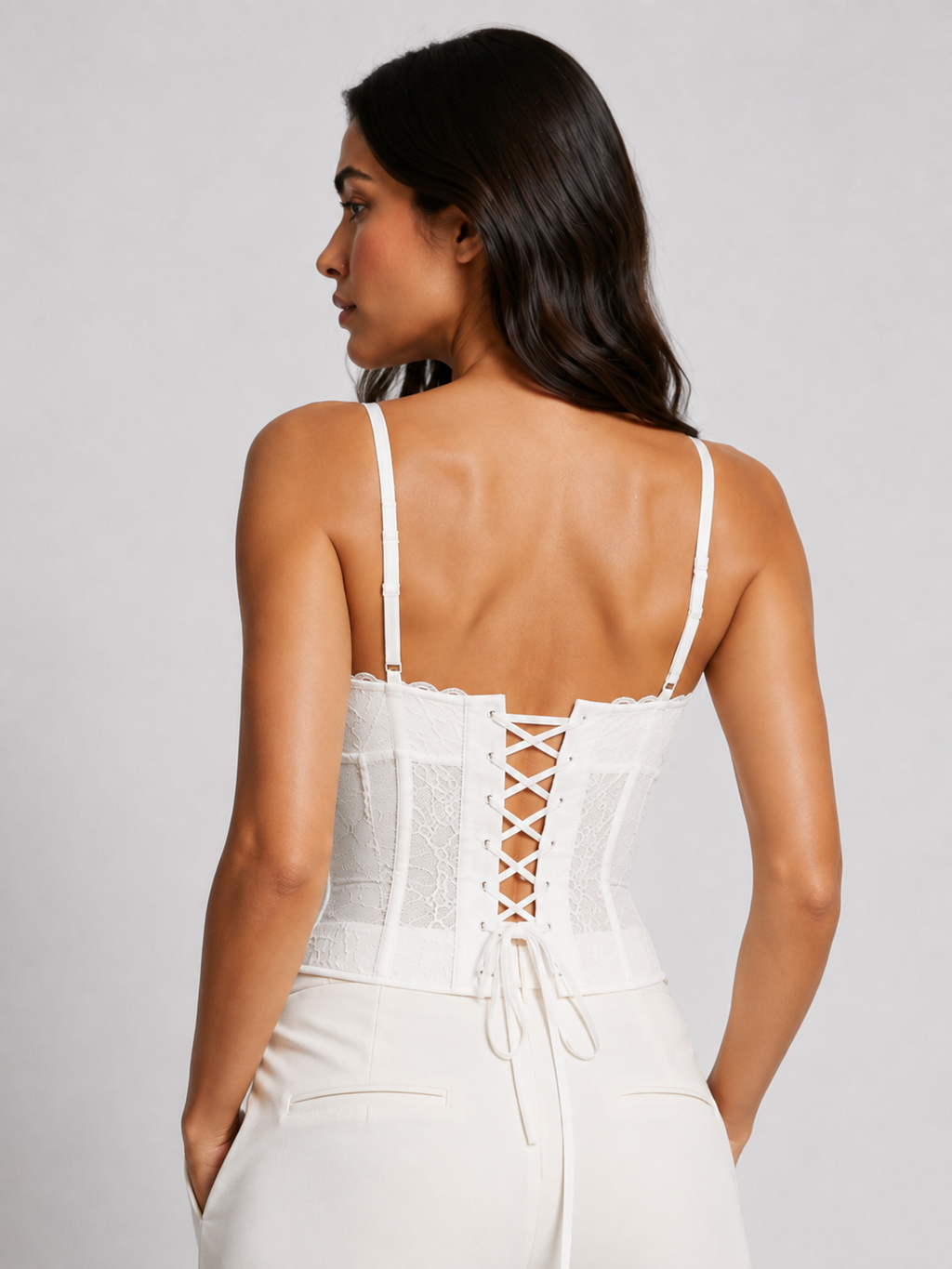 Corset Bustier Dentelle Blanc