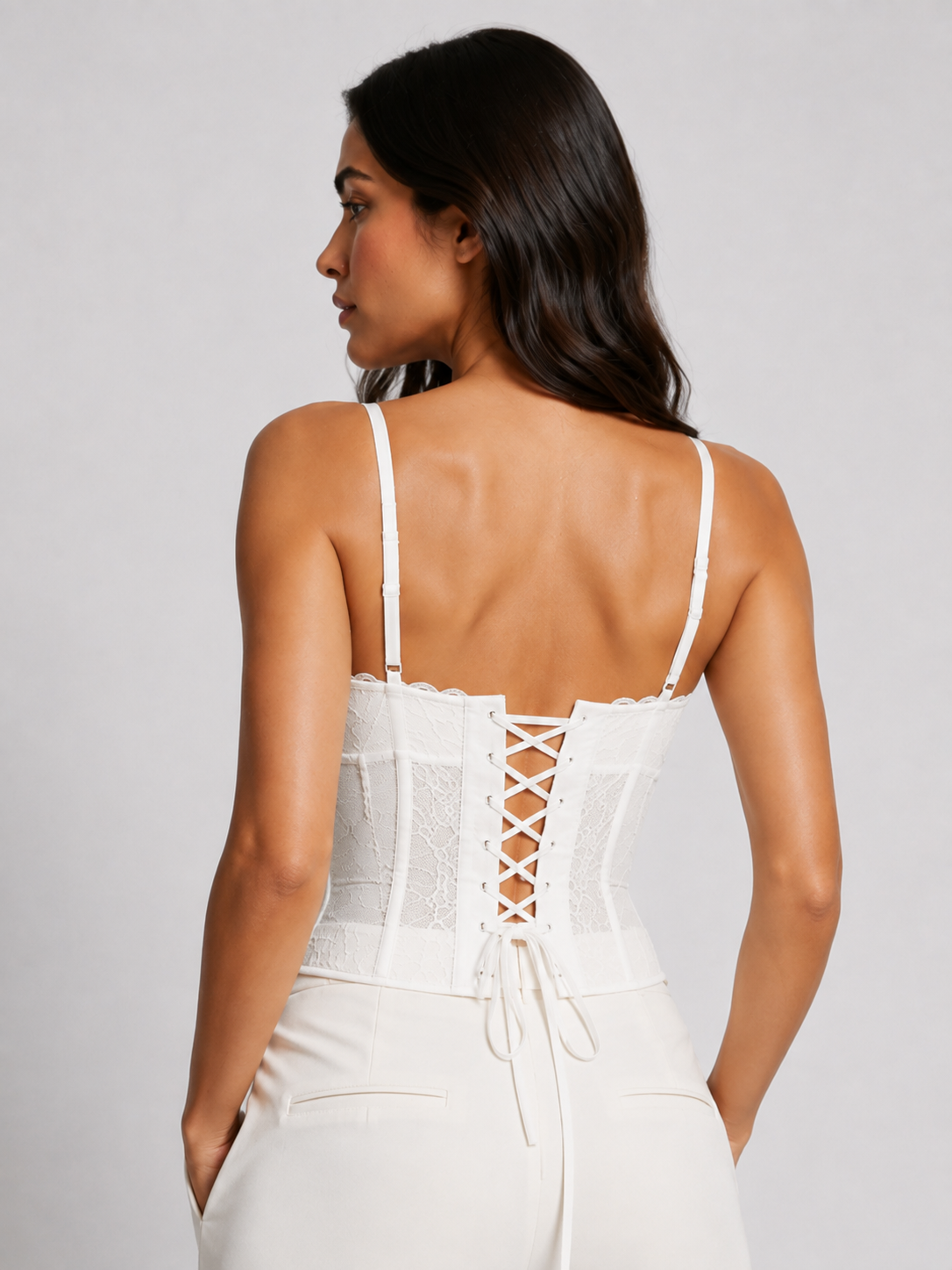 Corset Bustier Dentelle Blanc