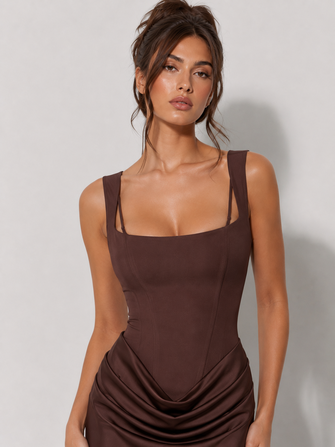 Robe Corset Soirée Marron