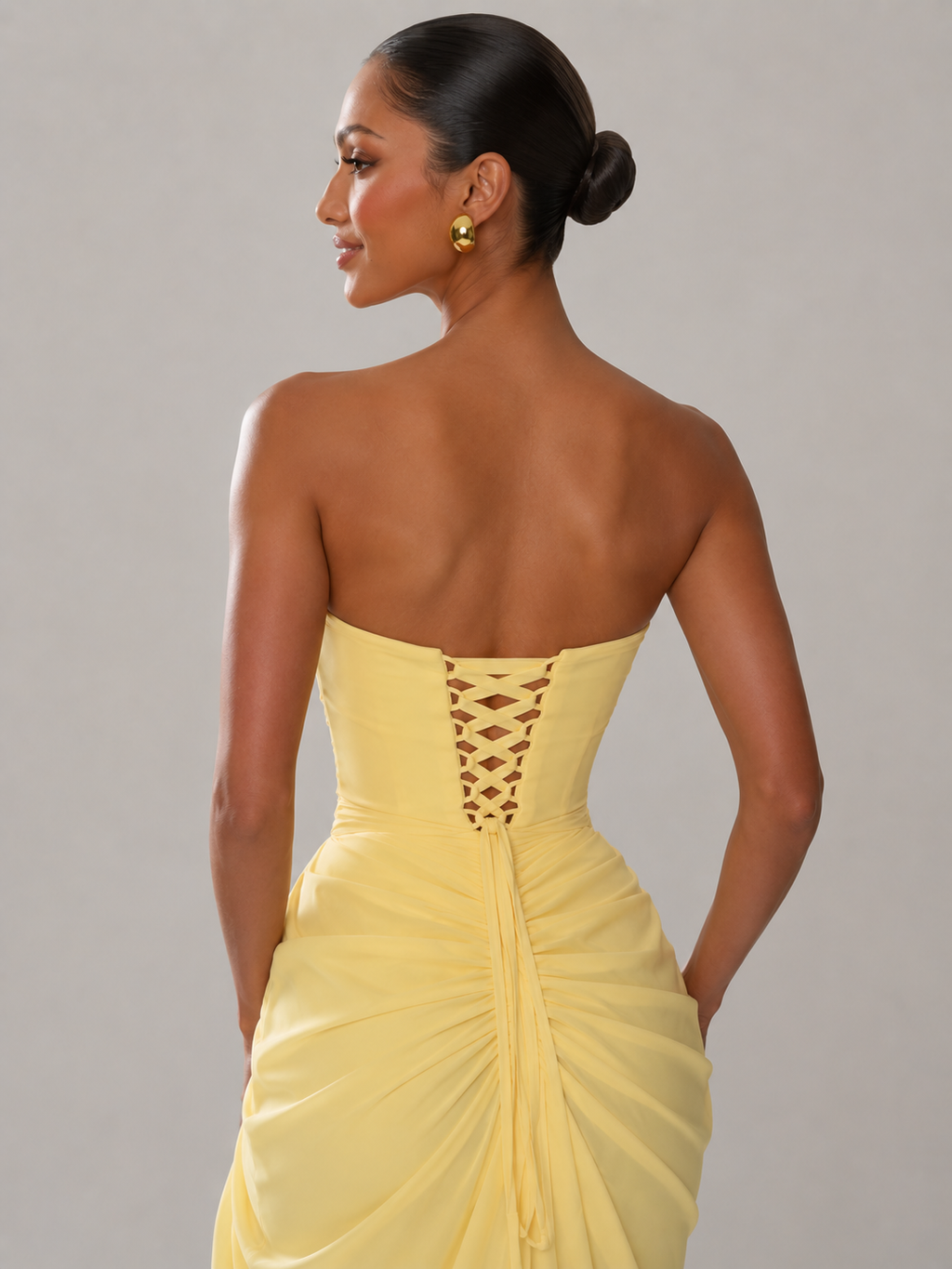 Robe Avec Corset Jaune