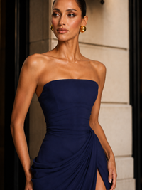 Robe Avec Corset Bleu