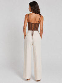 Top Corset Dentelle Marron