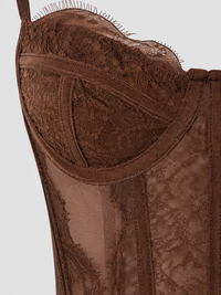 Top Corset Dentelle Marron