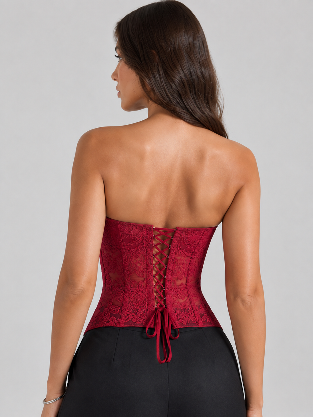 Corset Bustier Habillé Rouge