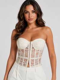 bustiers Et Corsets Femme Blanc