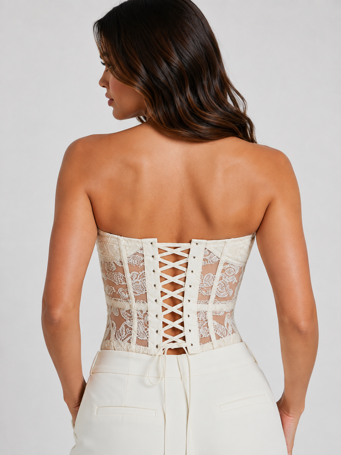 bustiers Et Corsets Femme Blanc