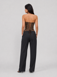 Top Bustier Corset Femme Marron