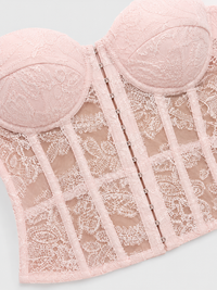 Bustier Corset Dentelle Rose
