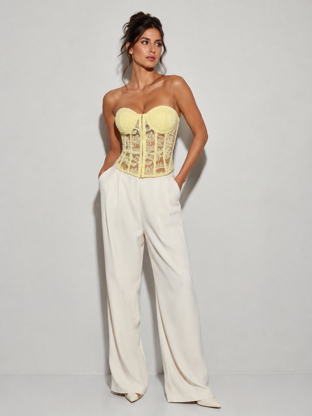 Bustier Tops Corsets Jaune