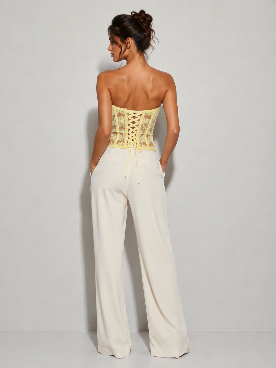Bustier Tops Corsets Jaune