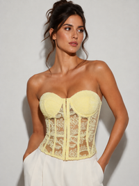 Bustier Tops Corsets Jaune